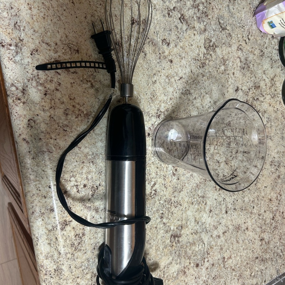 Stainless Steel Hand Blender with Measuring Cup